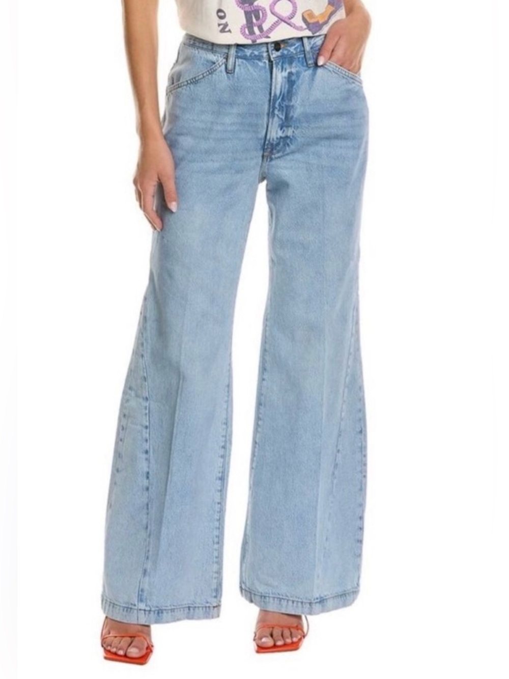 Frame Denim Light Blue Wide-Leg Jeans